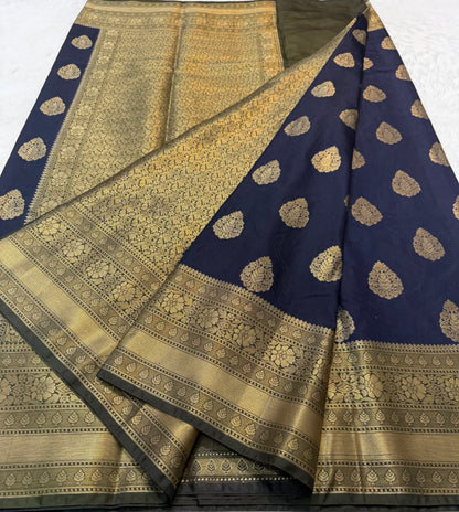 Black shade Dupion Silk premium Banarasi Saree
