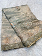 Pista green shade tissue ari & zardosi work designer premium Banarasi saree