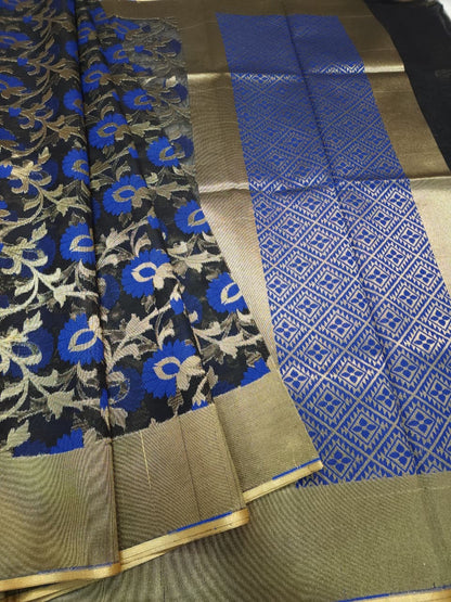 Multicolour shade supernet silk premium  Banarasi saree