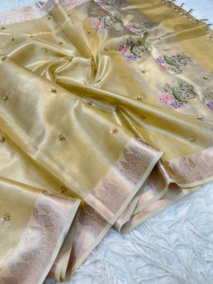Banaras tissue kota fancy work saree