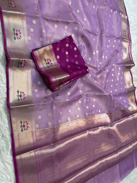 tissue kota paithani border banarasi saree