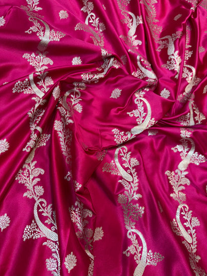 Royal pink shade premium mashru katan Banarasi saree