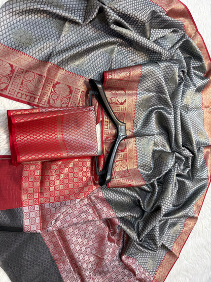 Kora muslin silk Banarasi saree