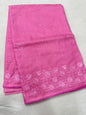 Pink shade cotton kota chickenkari embroidery Banarasi saree
