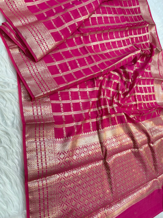 Semi Raw mango banarasi saree