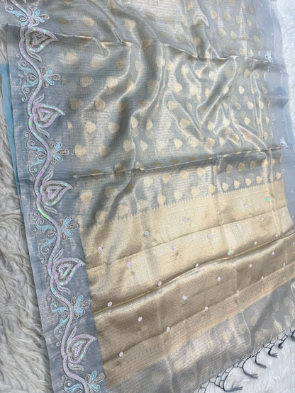 Tissue kota handwork Banarasi saree