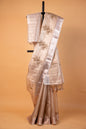 Beige shade tissue designer hand work Banarasi saree