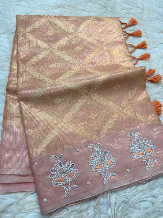 Tissue kota handwork Banarasi saree