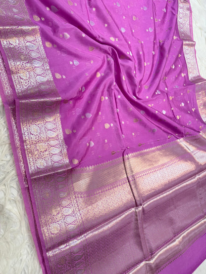 Royal pink shade  Raw mango soft silk banarasi saree
