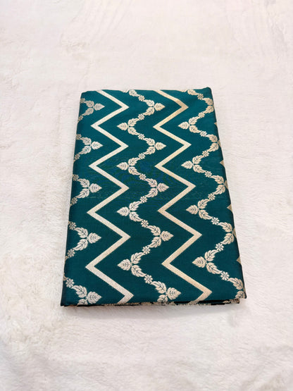 Rama green shade katan Banarasi silk Saree