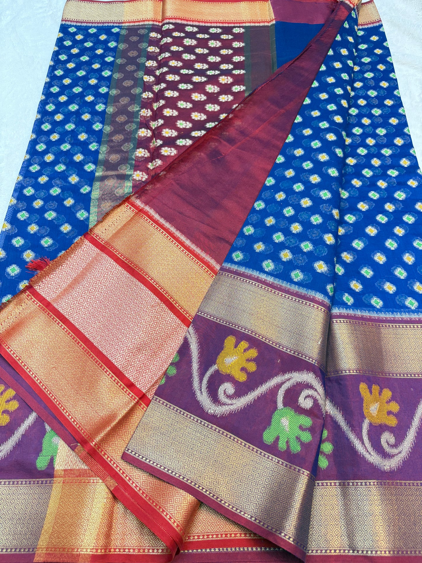 Multicolour cotton silk premium Banarasi saree