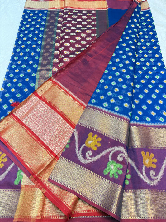 Multicolour cotton silk premium Banarasi saree