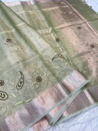 tissue kota handwork banarasi saree