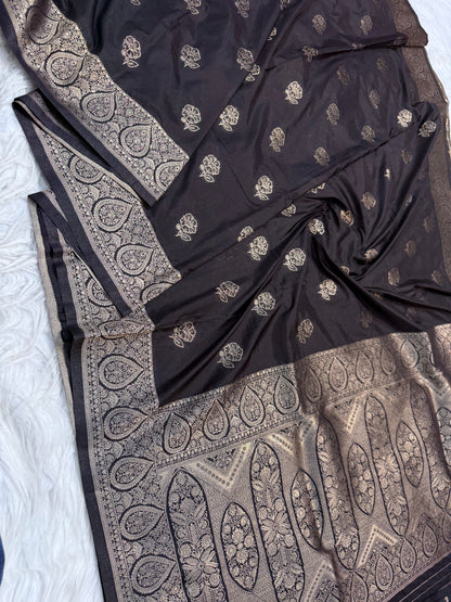 Black premium soft silk  saree