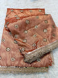 Bronze shade tissue ari & zardosi work designer premium Banarasi saree