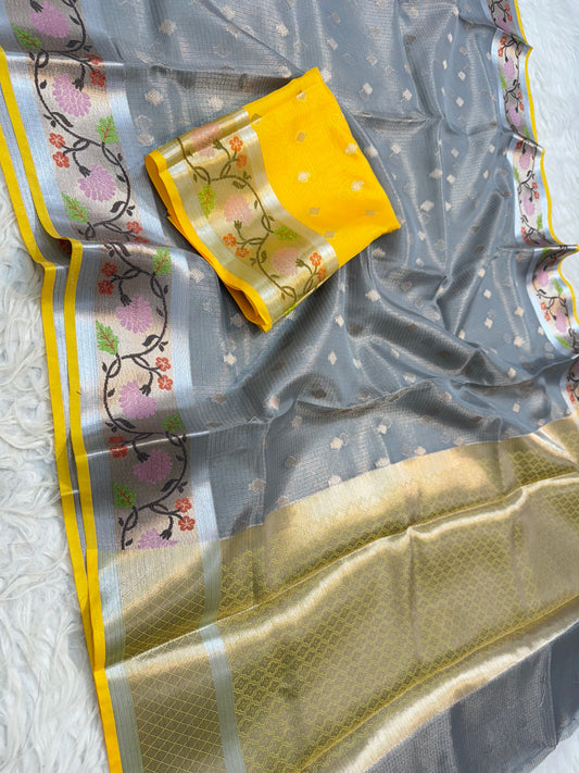 tissue kota paithani border banarasi saree