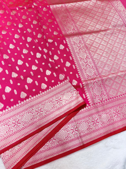 Royal pink shade katan Banarasi silk Saree