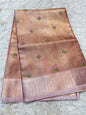 Peach shade tissue kota embroidery primum Banarasi saree
