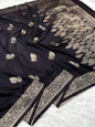 Black premium soft silk Banarasi saree