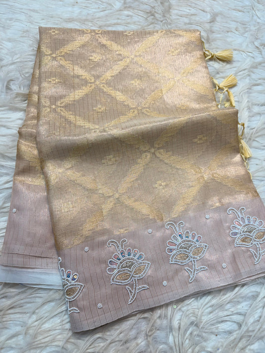 Tissue kota handwork Banarasi saree