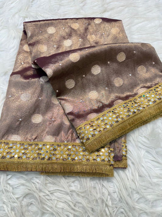 Tissue handwork Banarasi silk saree