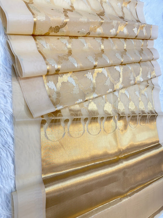 Banarasi kora organza alfi saree