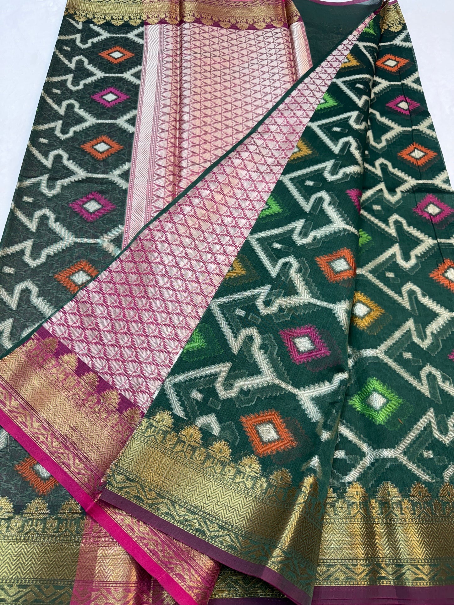 Multicolour cotton silk premium Banarasi saree