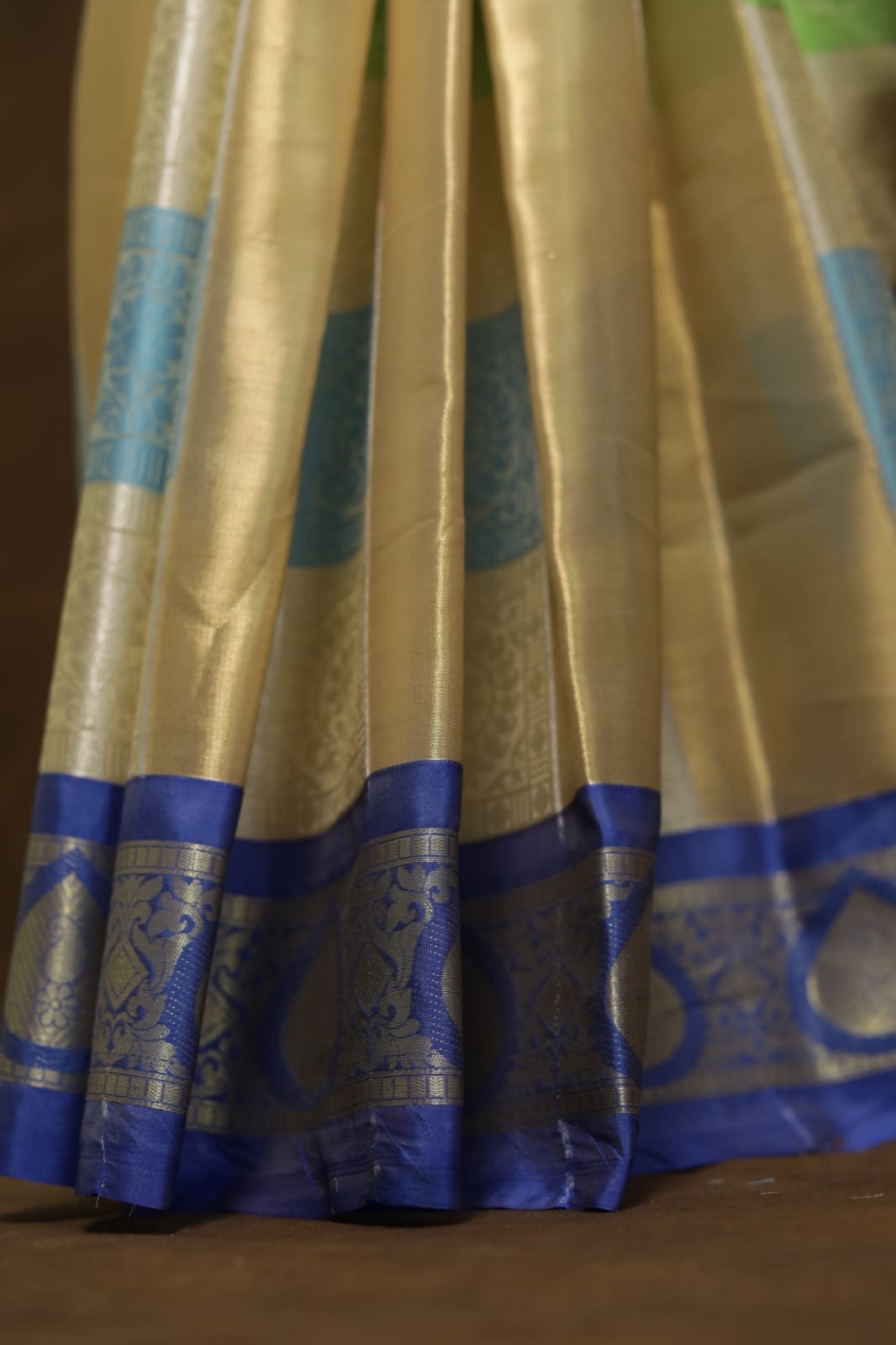 Multicolour shade tissue organza Banarasi saree