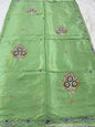 Soft silk zardosi work fancy party wear pista green colore saree