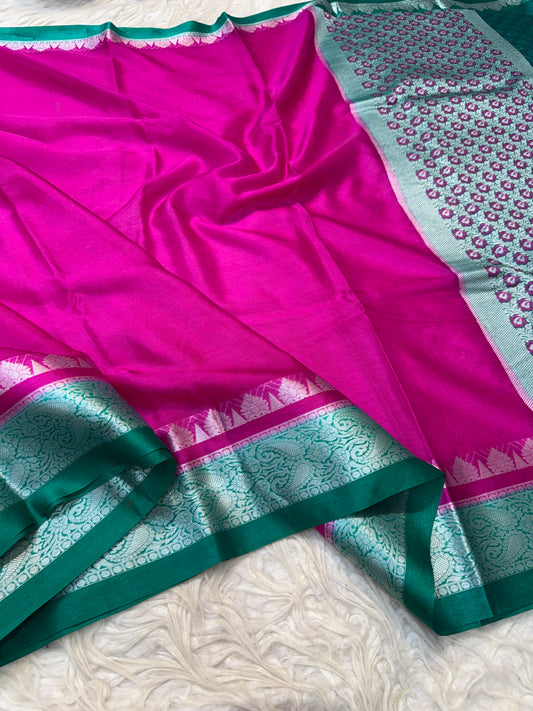 Royal pink shade warm silk premium Banarasi saree