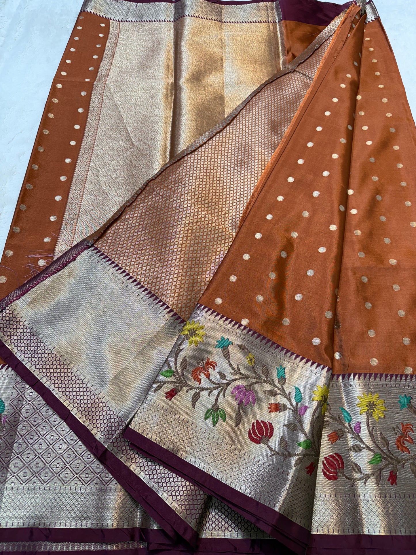 Maroon Soft Silk Pathni Border Premium Banarasi Saree