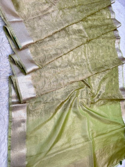 Banarasi tissue embroidery saree