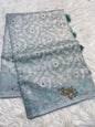 Sea green shade tissue kota zardosi work premium Banarasi saree