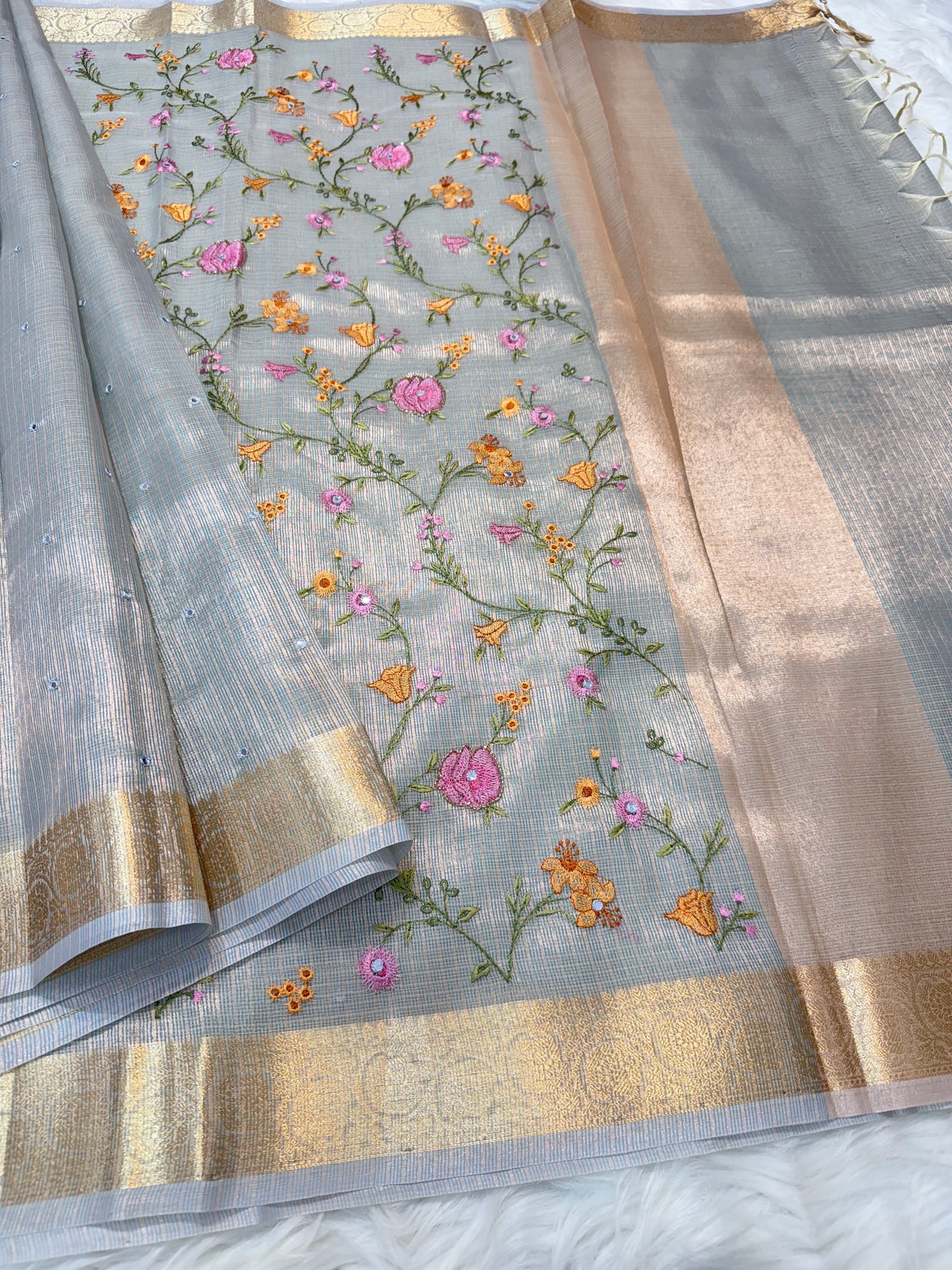 Banaras tissue kota fancy work saree