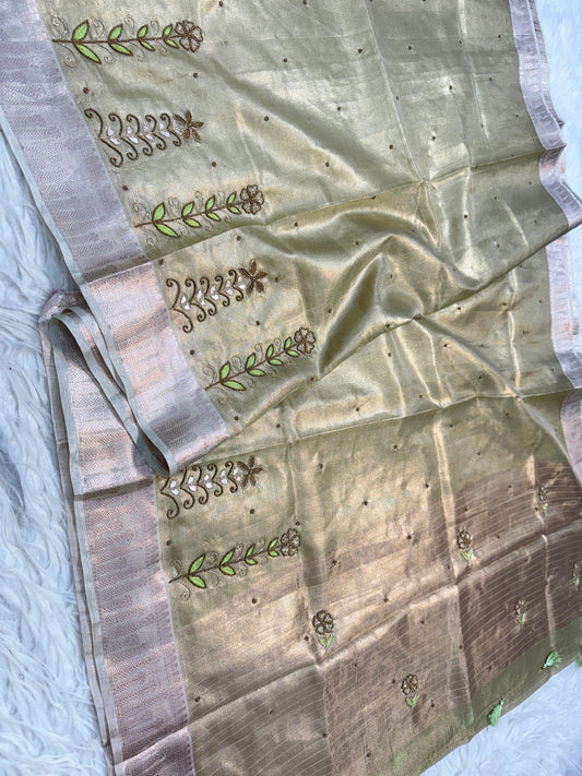 tissue kota handwork banarasi saree