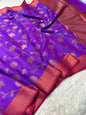 Purple royal pink shade premium soft silk Banarasi saree