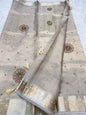 Silver shade tissue kota designer handwork premium Banarasi saree