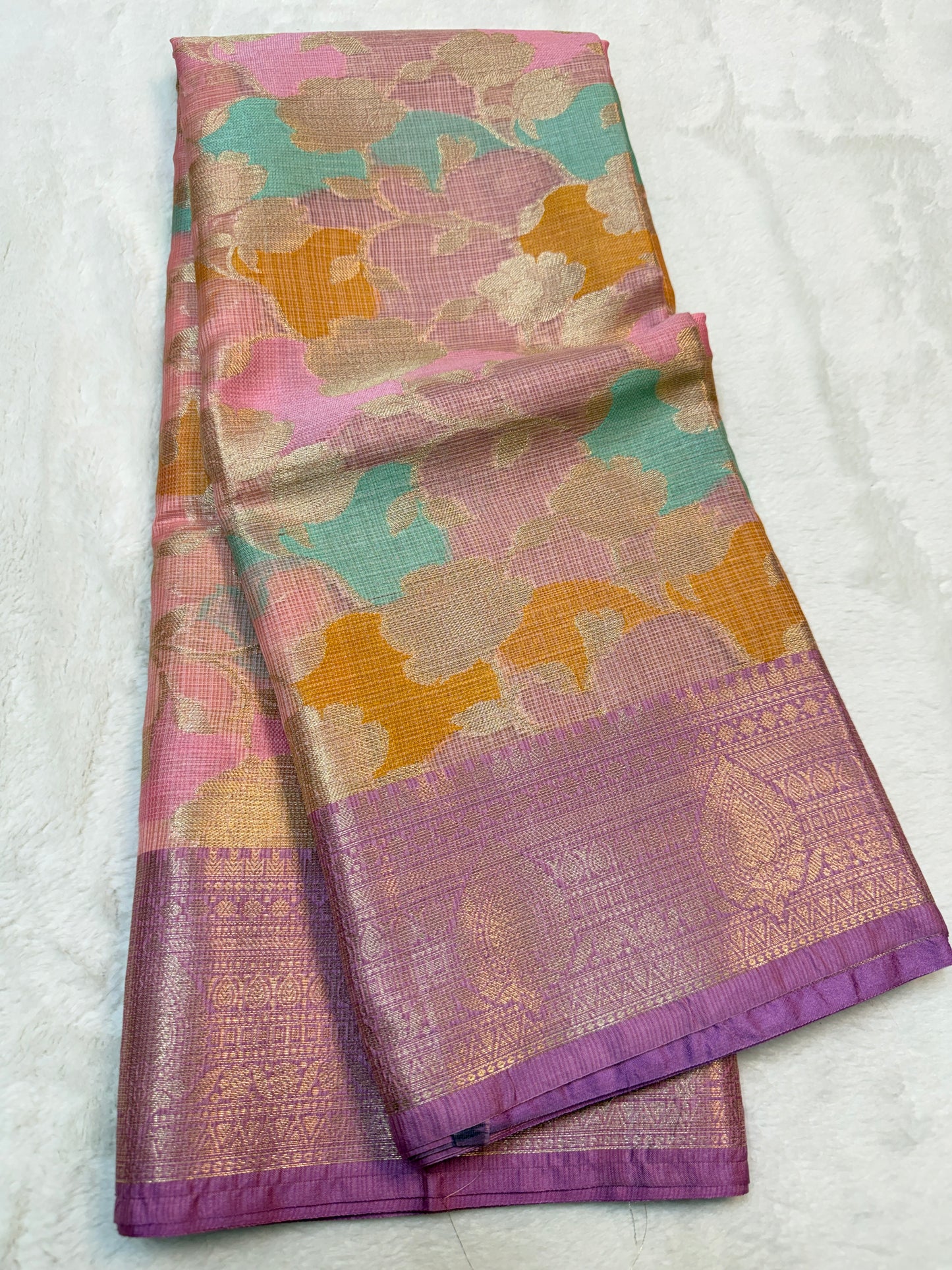 Multicolour shade kota silk premium Banarasi saree