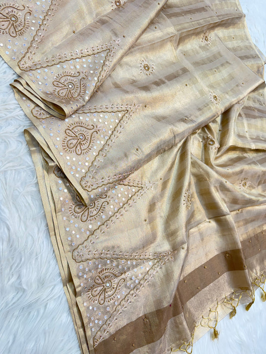 Tissue handwork Banarasi silk saree