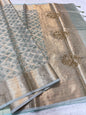Sea green shade tissue kota designer handwork premium Banarasi saree