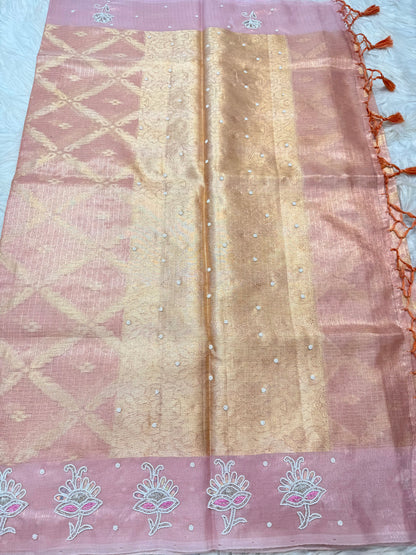 Tissue kota handwork Banarasi saree