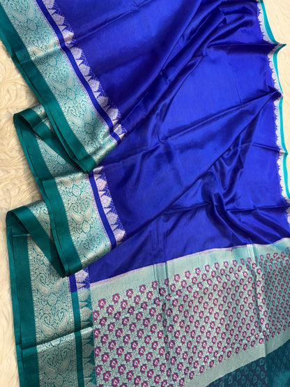 Blue shade warm silk premium Banarasi saree