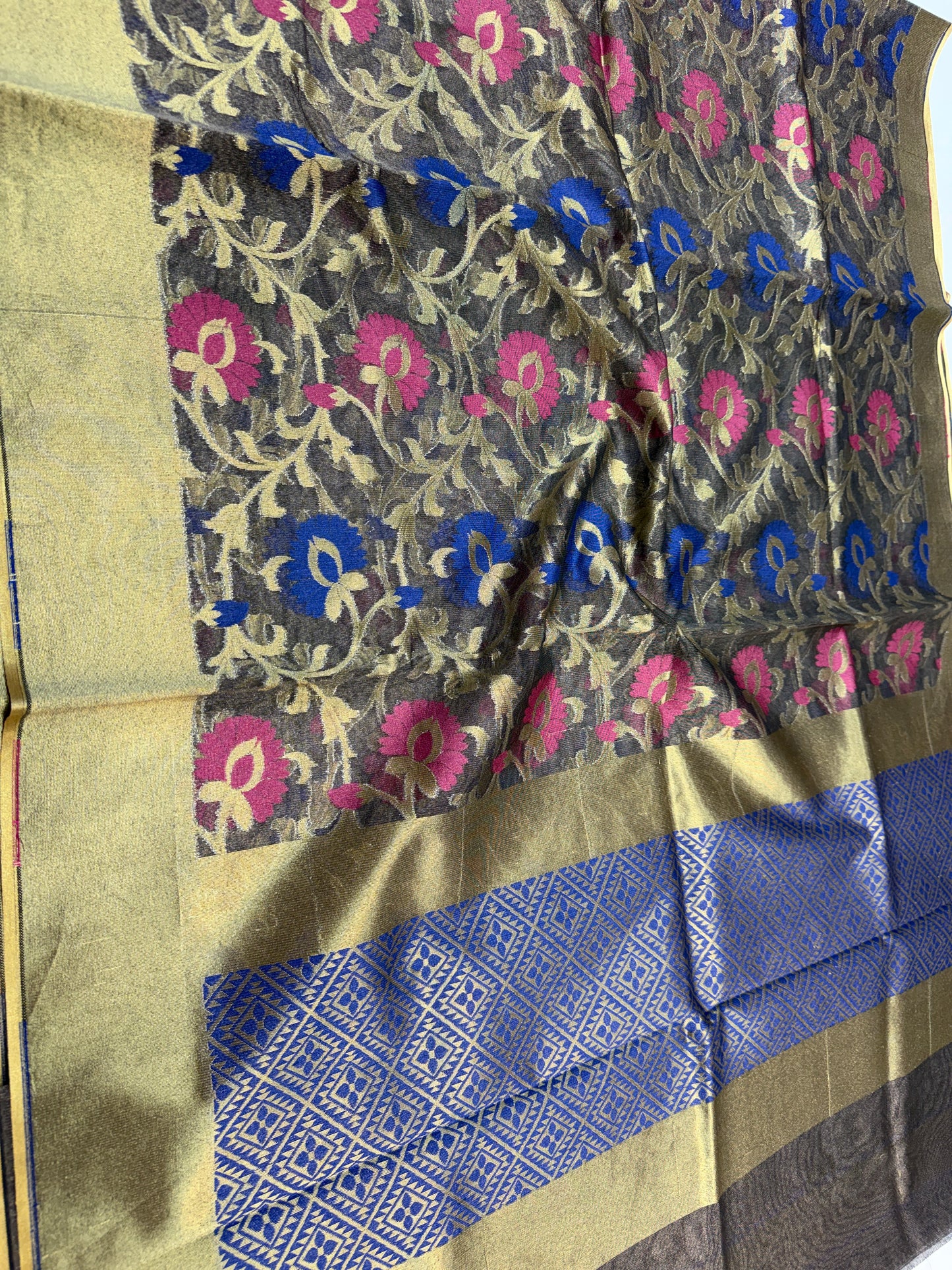 Multicolour shade supernet silk premium  Banarasi saree