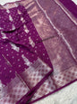 Magenta shade Raw mango soft silk banarasi saree