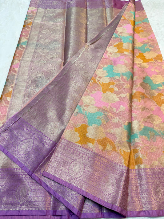 Multicolour shade kota silk premium Banarasi saree