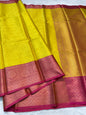 Gold royal pink shade kora silk premium Banarasi saree