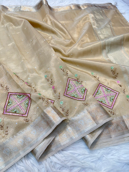 Tissue Kota handwork Banarasi Sarees
