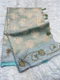Sea green shade tissue kota designer handwork premium Banarasi saree