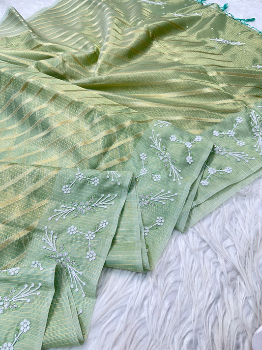 Tissue kota handwork Banarasi silk saree