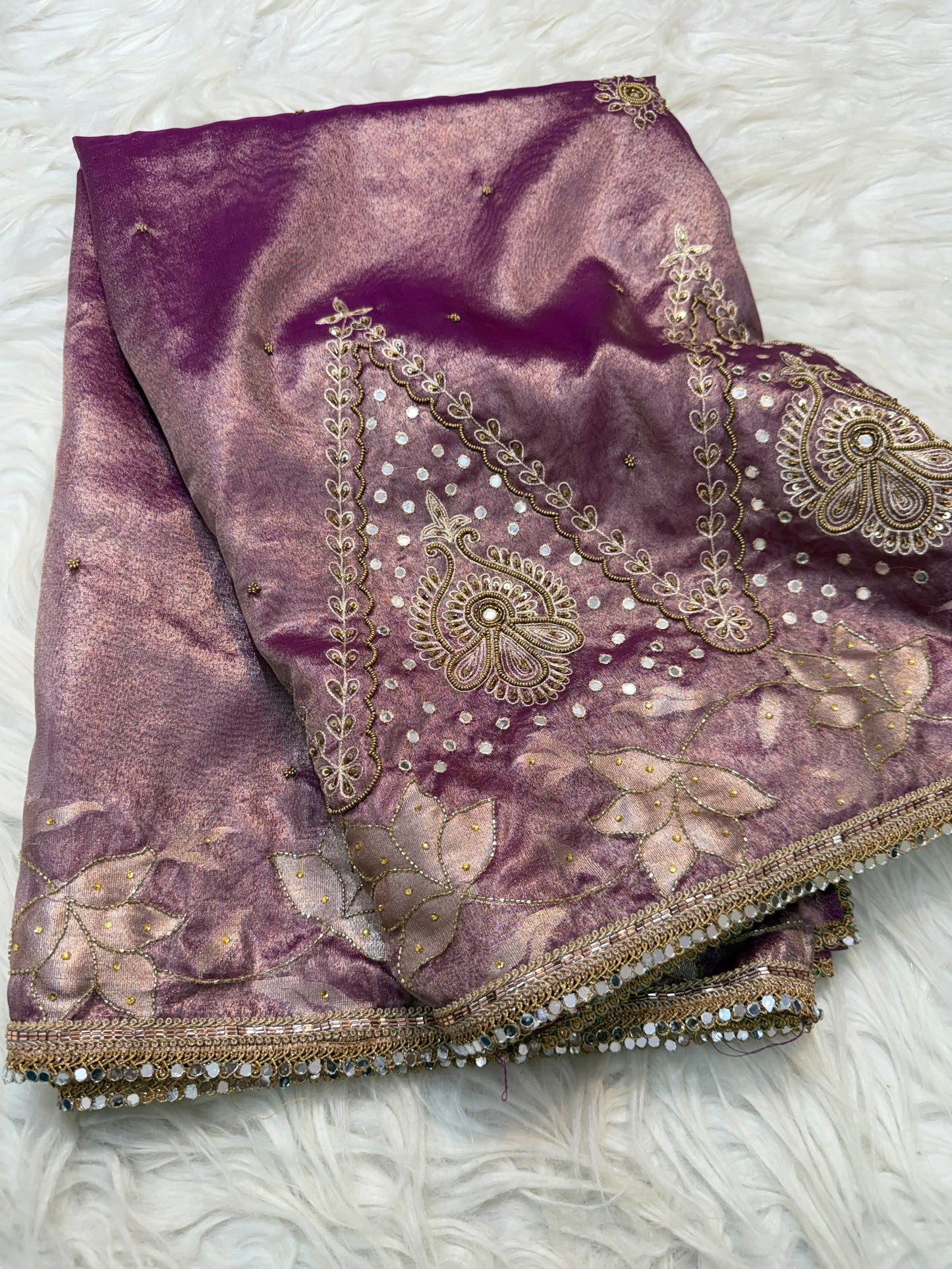 Tissue Aari Work Banarasi silk saree